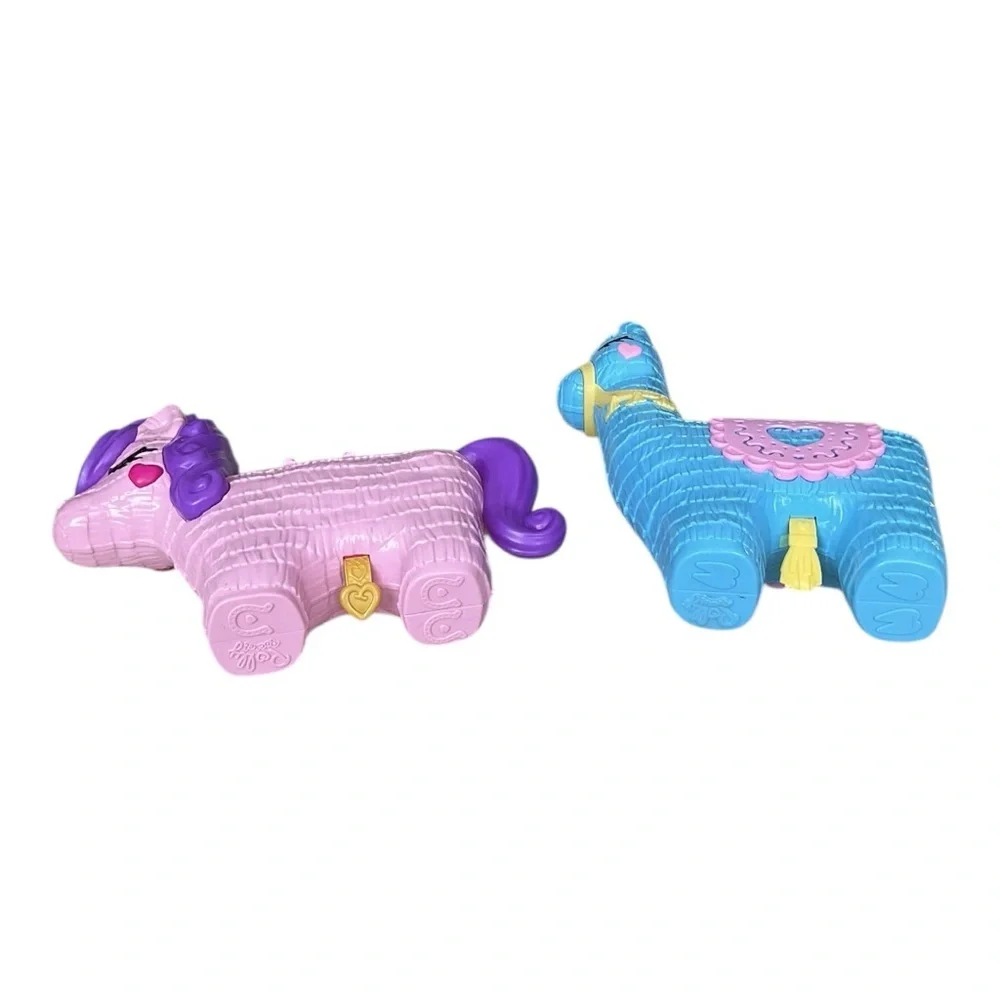 Polly Pocket Piñata Playset Bundle – Unicorn + Llama Compacts w/ Figures